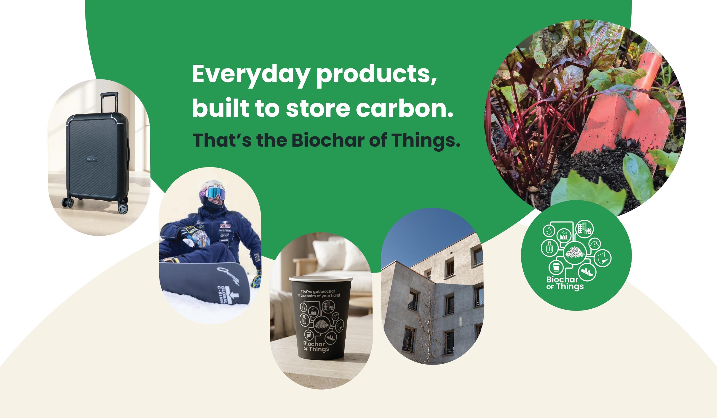 Everyday products, built to store carbon. That's the Biochar of Things.